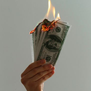 Money being burned