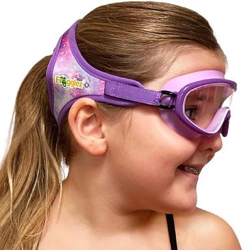  Frogglez Youth Wide View Anti-Fog Clear Swim Goggle Mask for Kids under 10 Premium Pain-Free Strap 