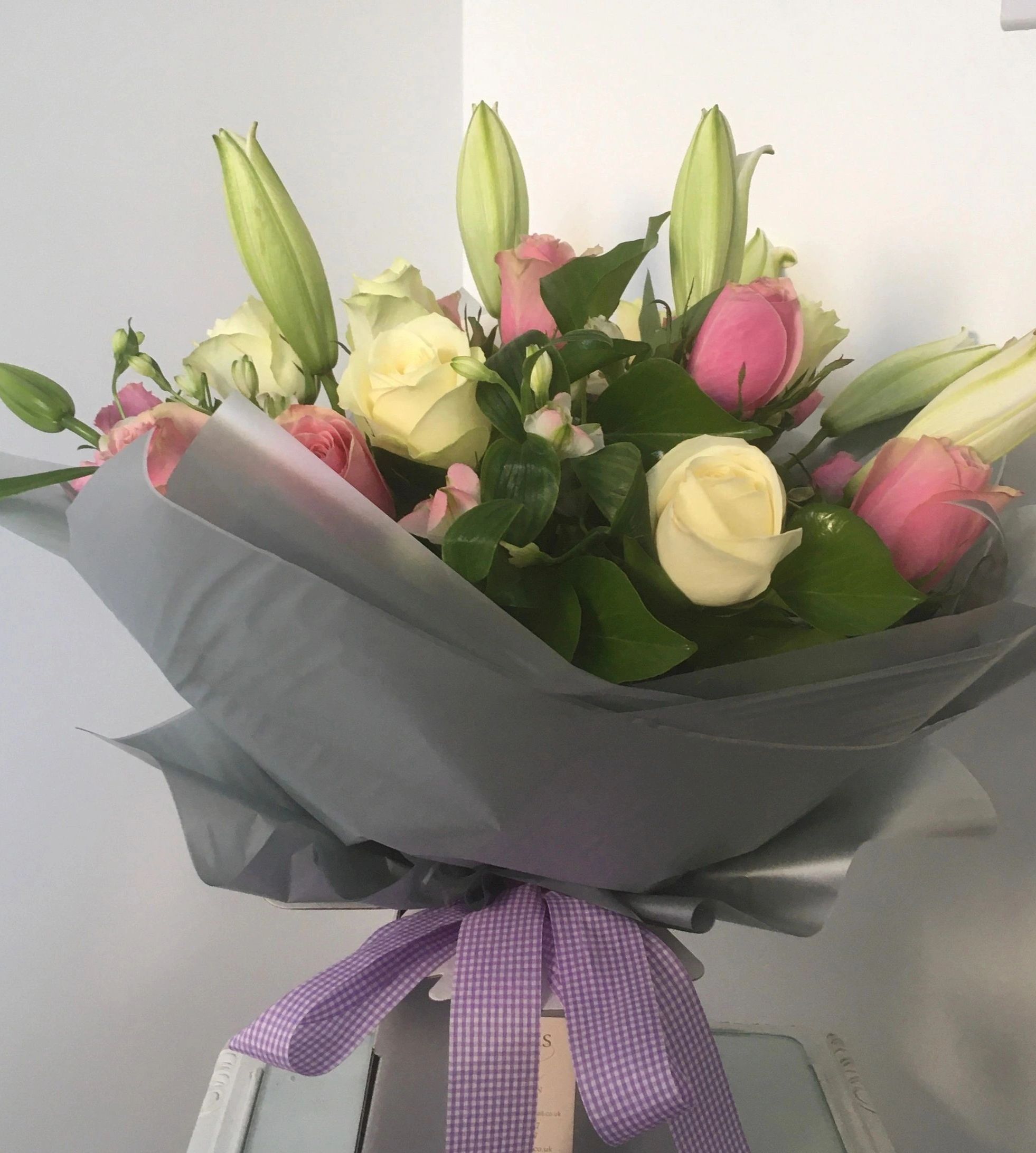 Rose and lily bouquet £50