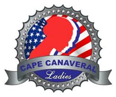 Logo of Cape Canaveral Ladies with patriotic colors and silhouettes.