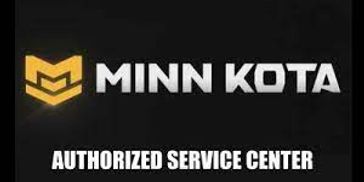 Black Minn Kota Logo White Lettering Authorized Service Center