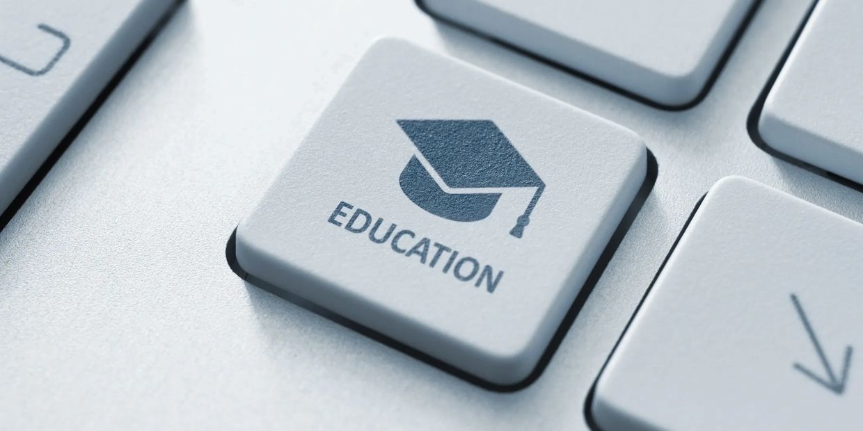 Education image on keyboard