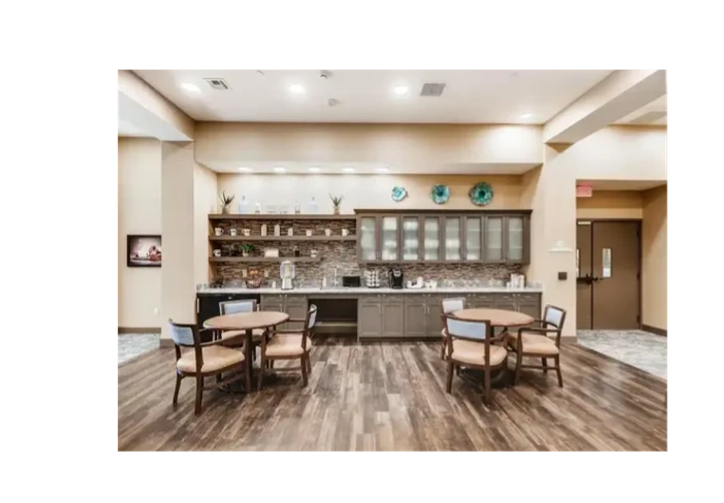 Shared dining area and kitchen at Everlasting Services at Estrella Center.