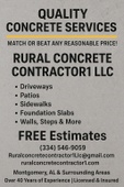 Rural Concrete Contractor1 Llc