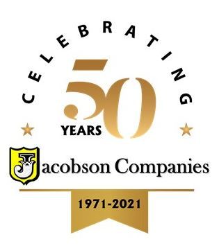 Jacobson Companies celebrating 50 years from 1971 to 2021.