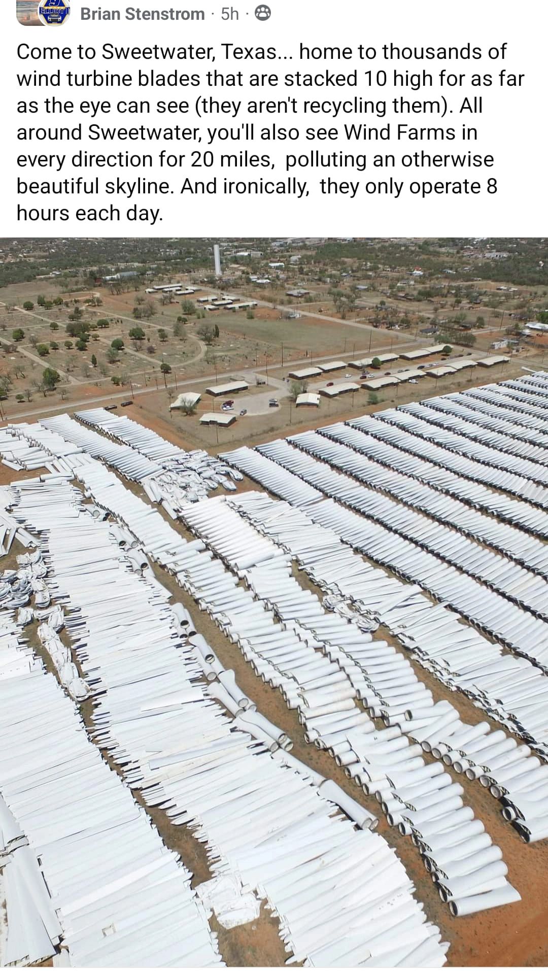 Wind Farm Waste Yard near Sweetwater, Texas