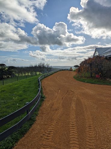 Brown toppings driveway
