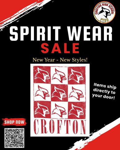 Spirit wear sale for Crofton High School with new styles.