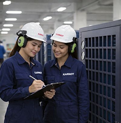 Karnot heat pump in a manufacturing facility