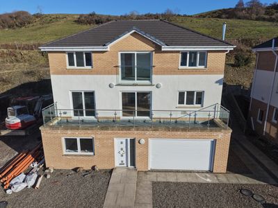 Drone view of a modern residential property in Scotland