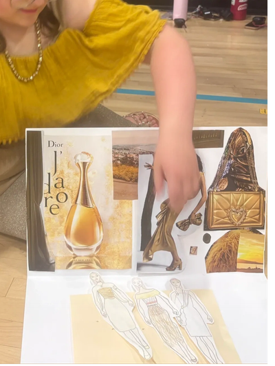 Young Designer showing her:
Mood Board 
Designs/Looks
Wearing her Design