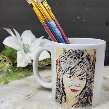 This funny mug is a nice place to store all those Crusty Bit Paint Brushes laying around!! LOL