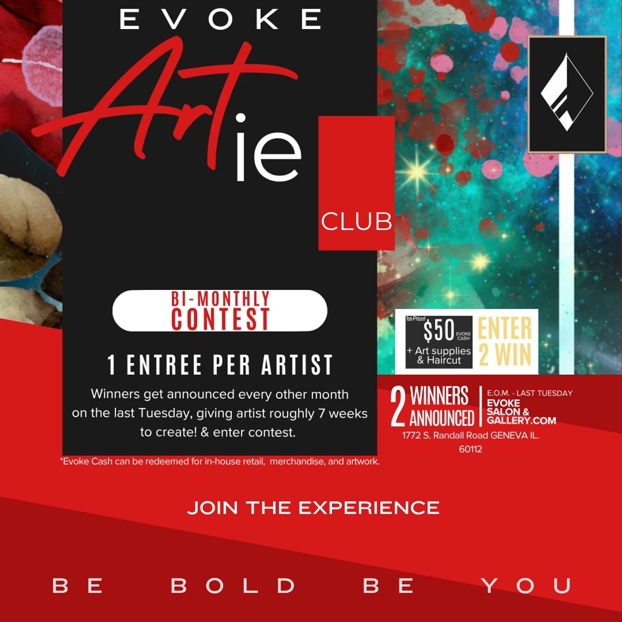 poster promoting the details to the artie club art contest