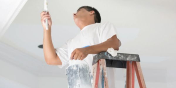 Claudio from Bradley's House Painting, painting an interior ceiling in Saybrook, CT. 