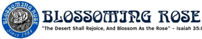 Logo of BlossomJrg Rose with a vintage rose emblem and tagline.