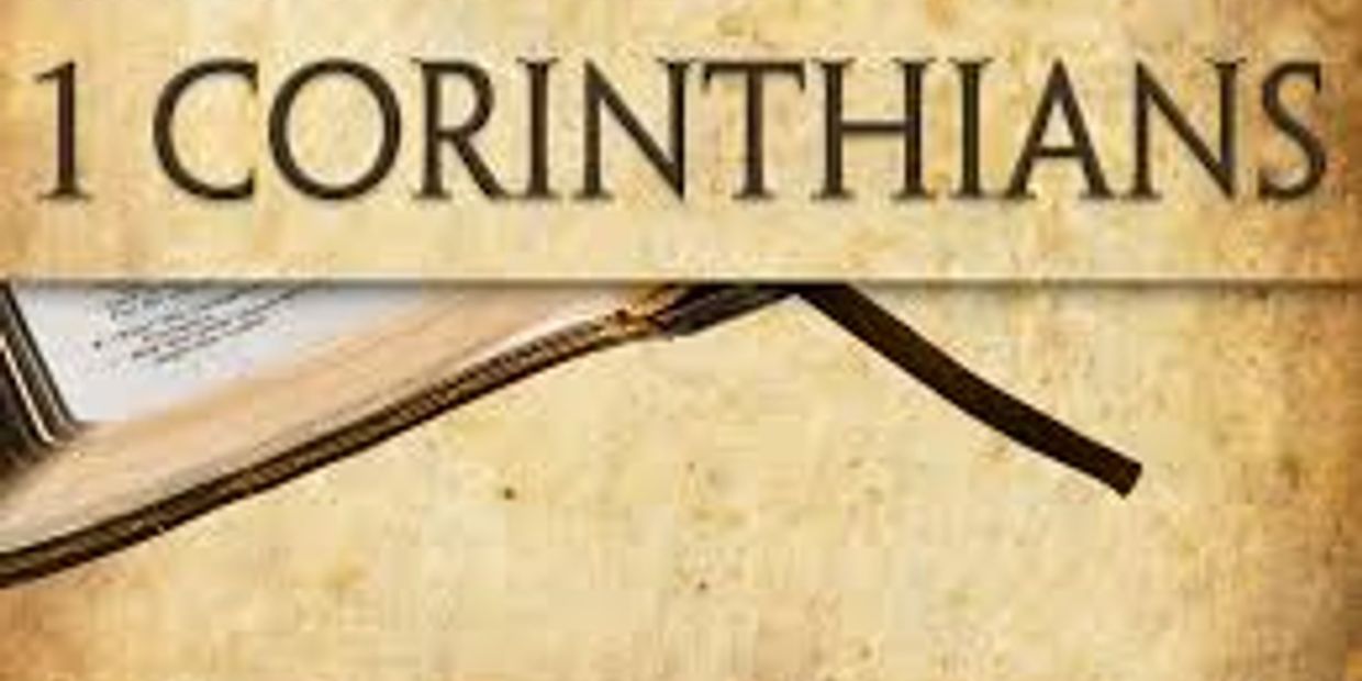 Open Bible with the title 1 Corinthians.
