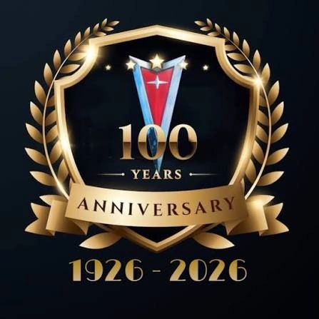 Elegant golden emblem celebrating 100 years from 1926 to 2026.