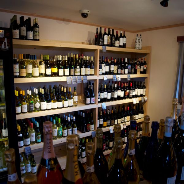 Custom-built wine racks at Vista Bev