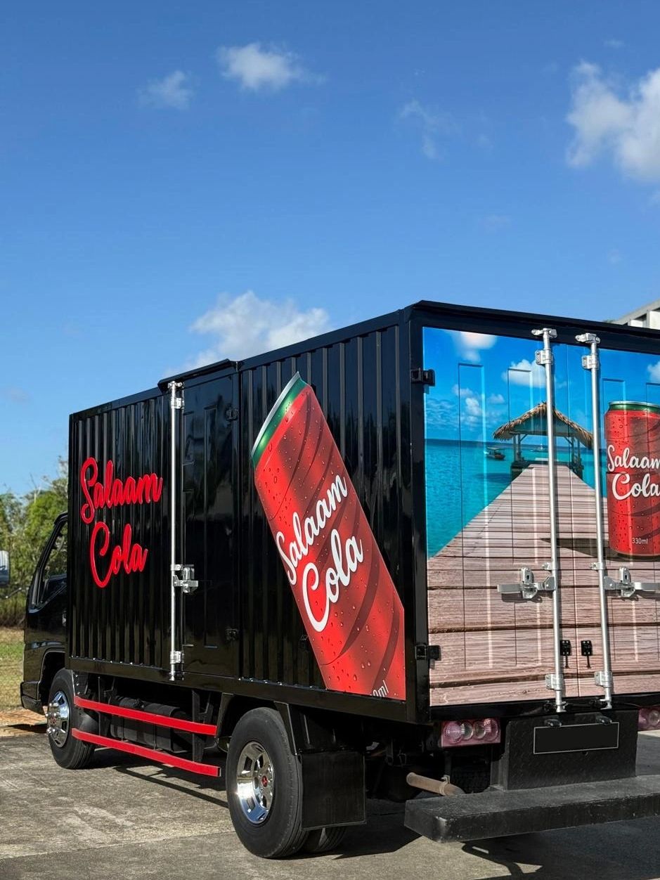 Salaam Cola Caribbean Delivery Truck with Custom Salaam Cola Decals