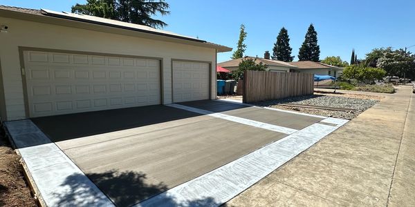New driveway, Broom finish with a sand finish border. 