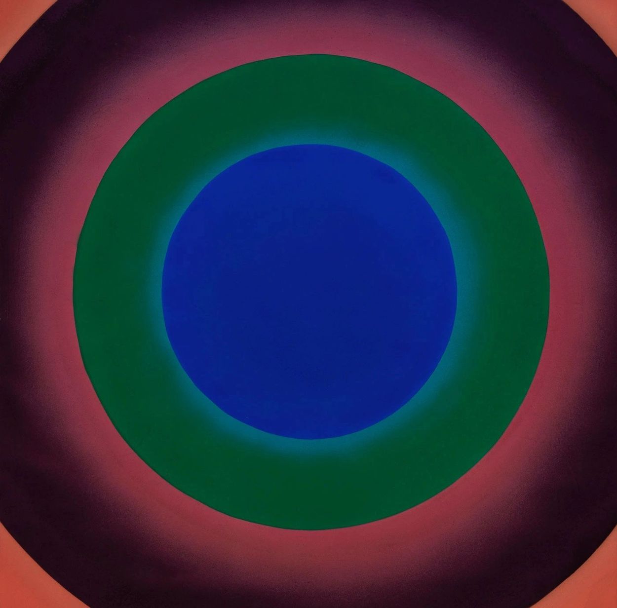 Cuadro "Azul Klein sobre verde Esmeralda" de Alejandro Lucadamo. 
Pigmentos sobre lino natural Mallo