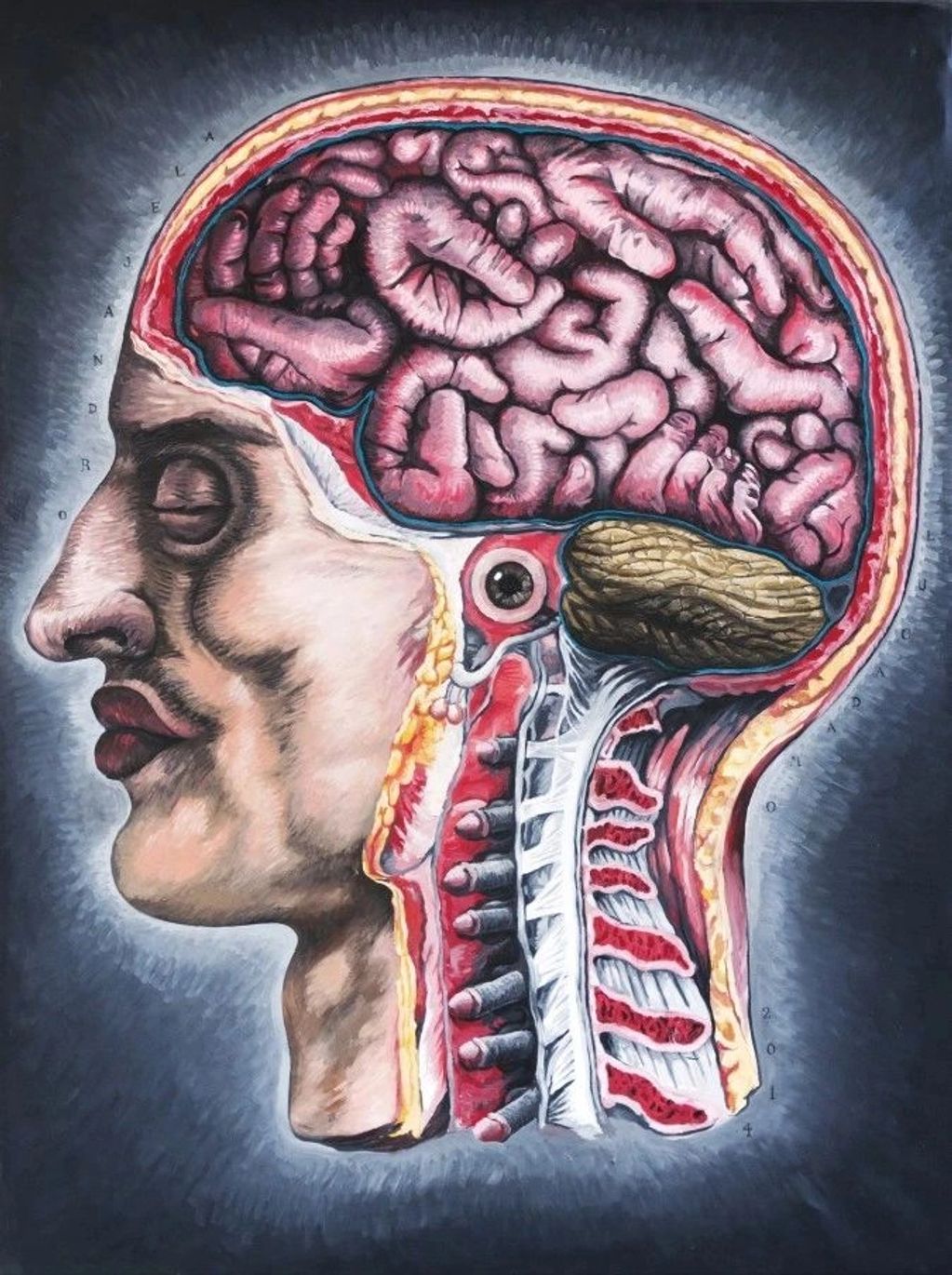 Cuadro CUANDO TE MIRO TE TOCO de Alejandro Lucadamo. 
Óleo sobre lienzo
230 x 150 cms