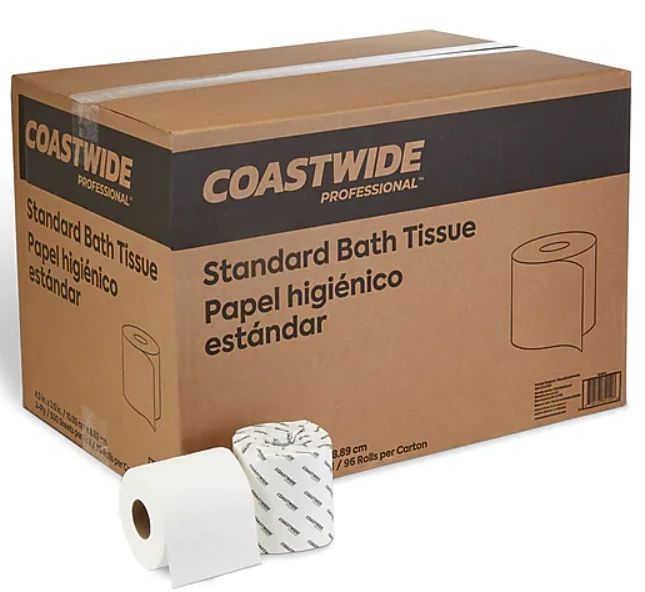 Coastwide 2-Ply Standard Toilet Paper, Wht, 500 Shts/Roll, 96 Rolls