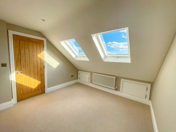 Internal view of the front pitch of a loft conversion