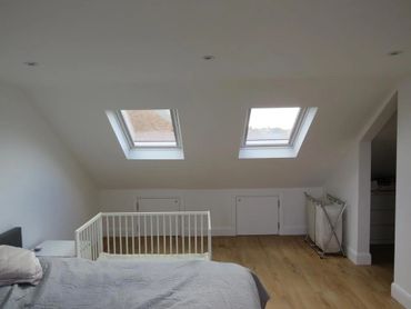 two Velux windows in bedroom