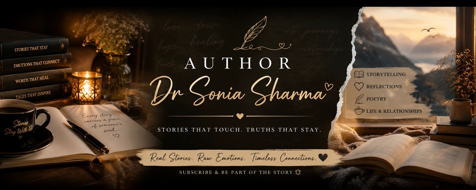 Dr Sonia Sharma - Indian author of literary and romantic fiction, based in India. 