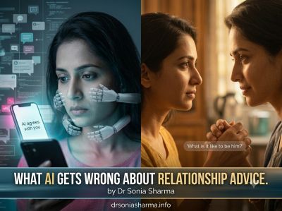 Relationship Advice: AI Vs a Friend or a therapist. Author's Insight by Dr Sonia Sharma
