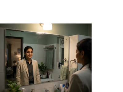 The Faces We Wear to Work is from a series 'The Mask' from 'The Weight We Carry' by Dr Sonia Sharma