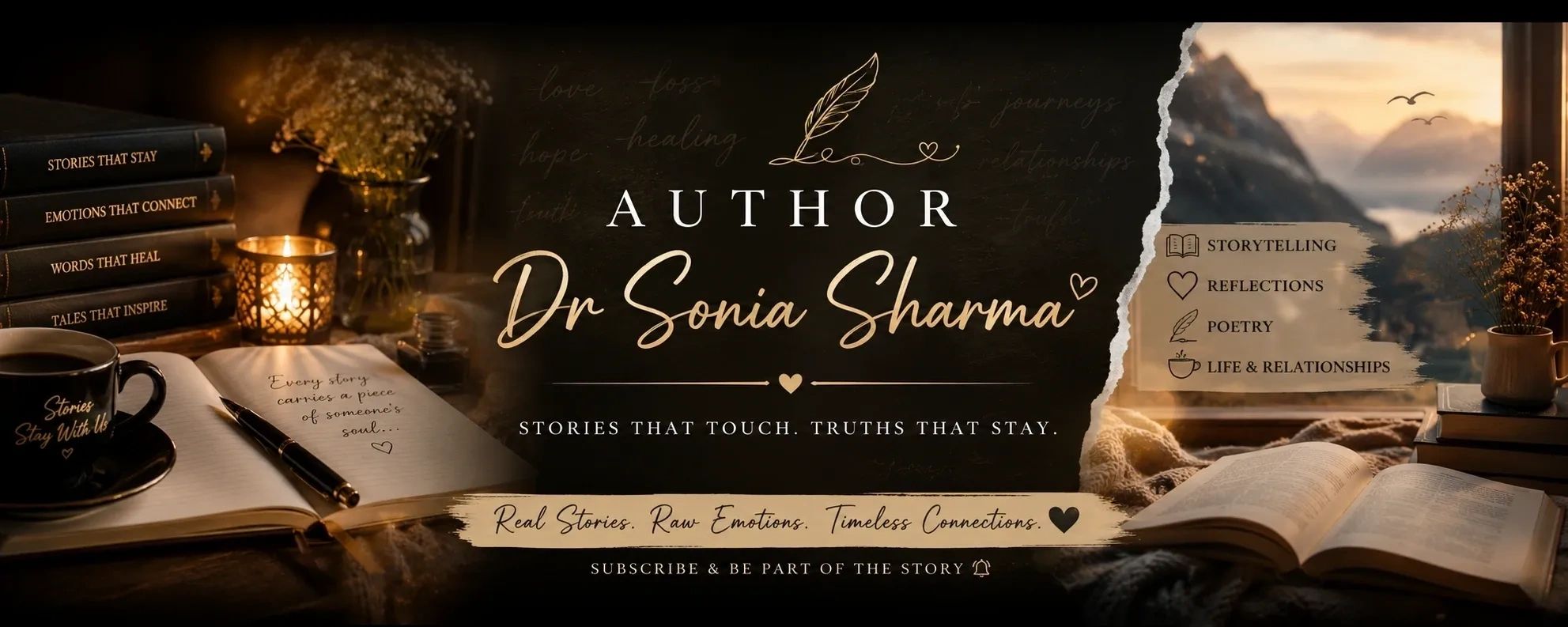 Dr Sonia Sharma - Indian author of literary and romantic fiction, based in India. 