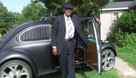 Milbert and his 1976 Volkswagen.