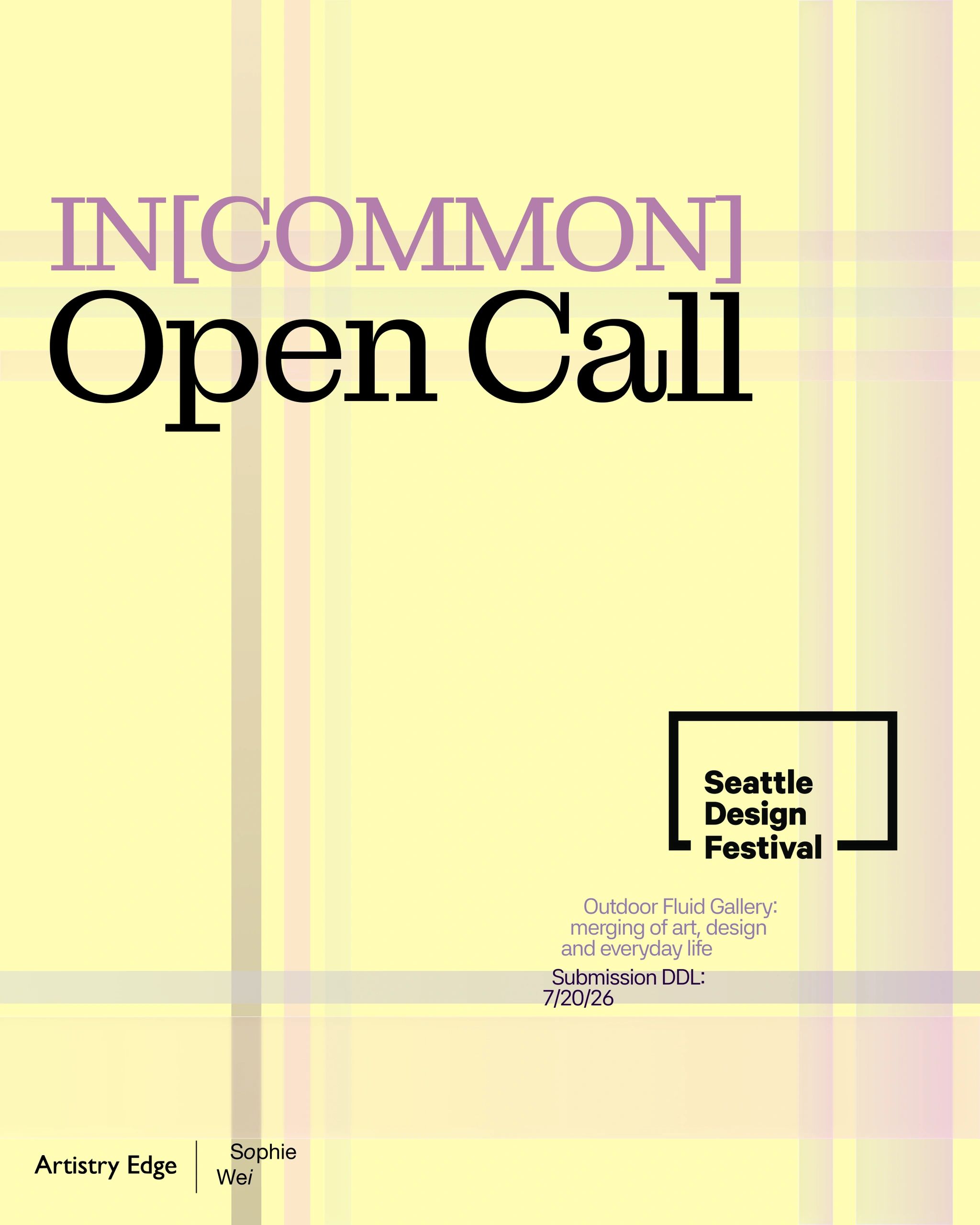 Open call for Seattle Design Festival's Outdoor Fluid Gallery, merging art and design.