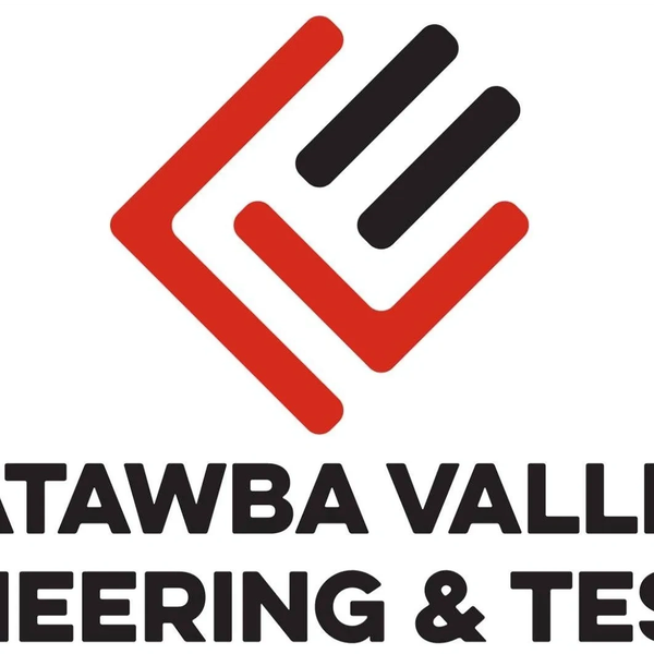 Logo with red and black design and partial company name text.