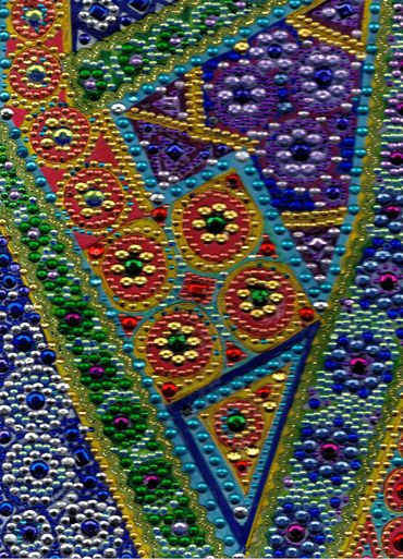 Festive Intersecting 2024. 9inx12in collage on tagboard.
