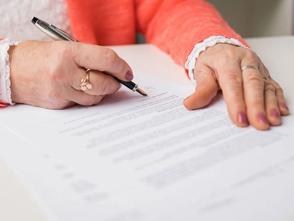 Woman doing paperwork