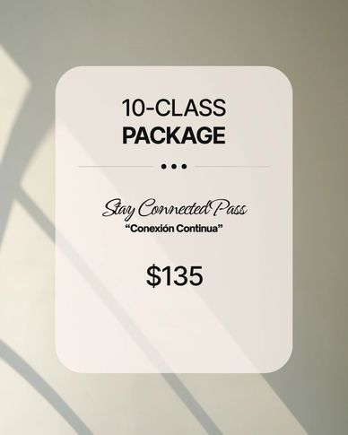 Sign displaying a 10-class package priced at $135.