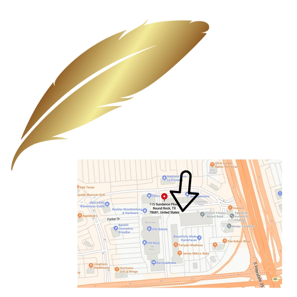 Map showing 115 Sundance Pkwy in Round Rock, TX with a black arrow pointing to the location.