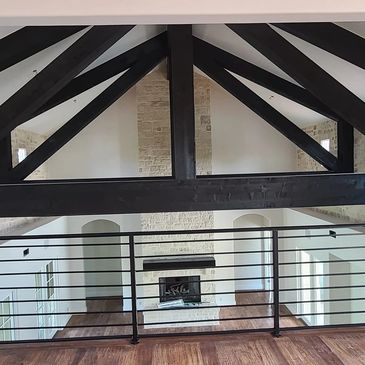 Fully painted beams.