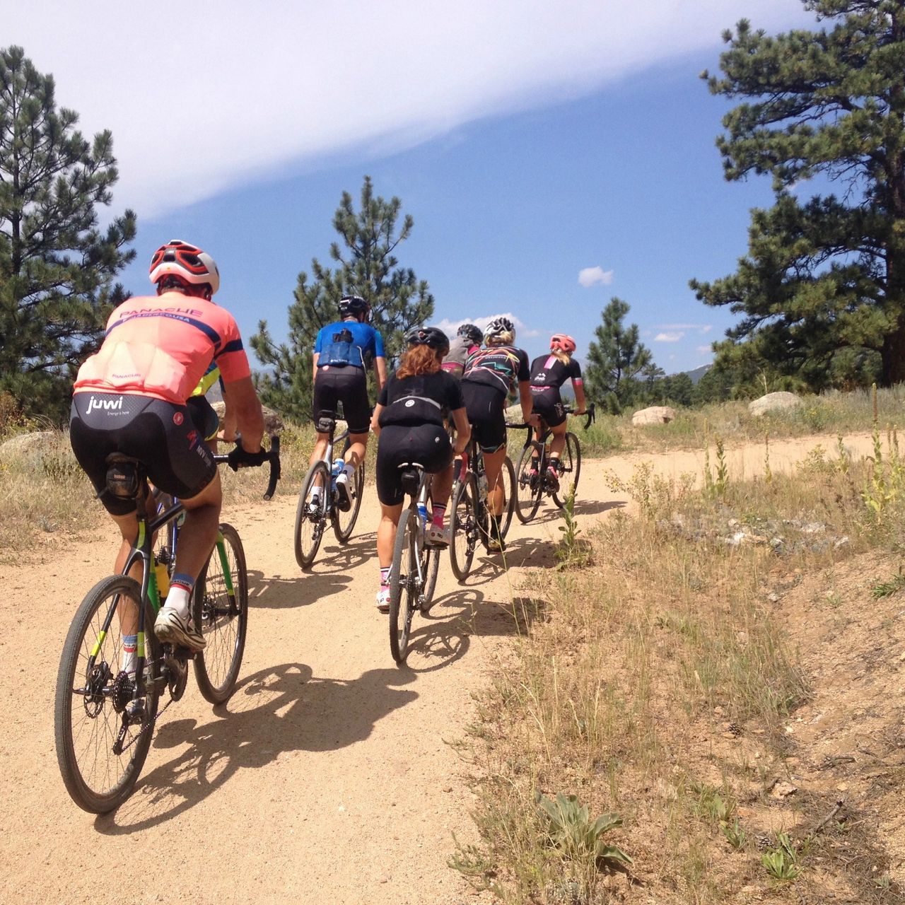 Climbing one of many amazing gravel roads in Boulder, Colorado!