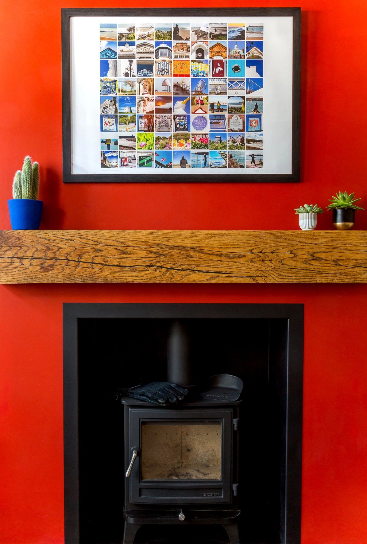 This stunning photographic print of Folkestone looking wonderful in this colourful interior. 