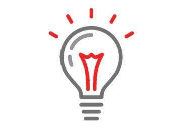 Simple illustration of a glowing light bulb which symbolizes awareness. 