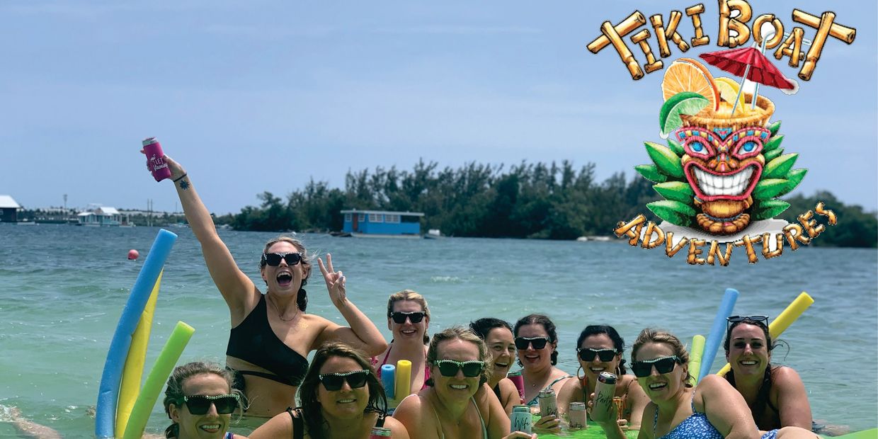 Bachelorettes on a key west sandbar trip with tiki boat adventures