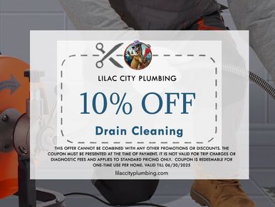 plumber and customer shaking hands in the background. coupon: $50 off new customer 