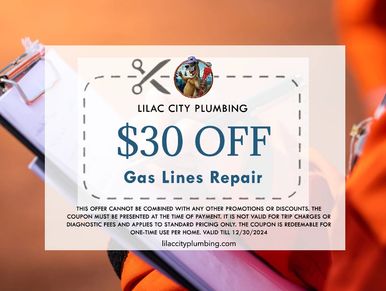 Offer: gas line repair $30 off