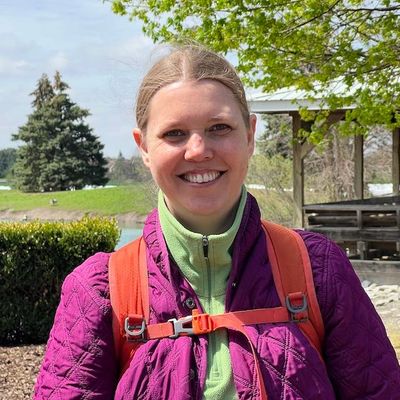 Mieke Dahlem smiling outside at a park.