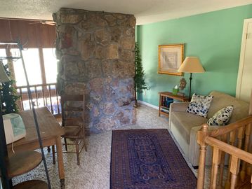 loft set as a reading space or office