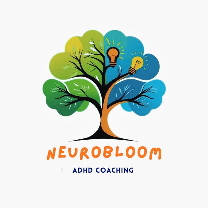 Colorful tree logo with light bulbs for Neurobloom ADHD coaching.